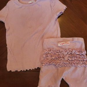 3T Play Ribbed Rufflebutts LS Pajamas (lilac)